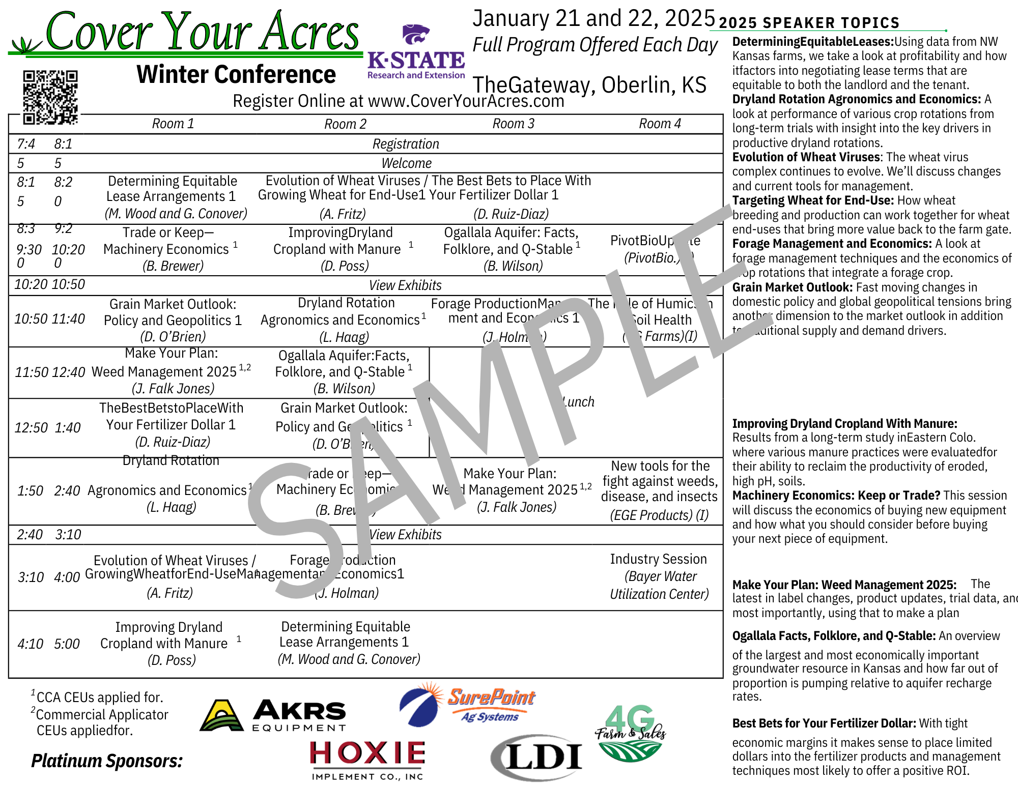 CYA 2025 schedule sample